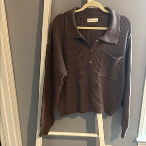 By Together Botique Brown Soft Ribbed Sweater